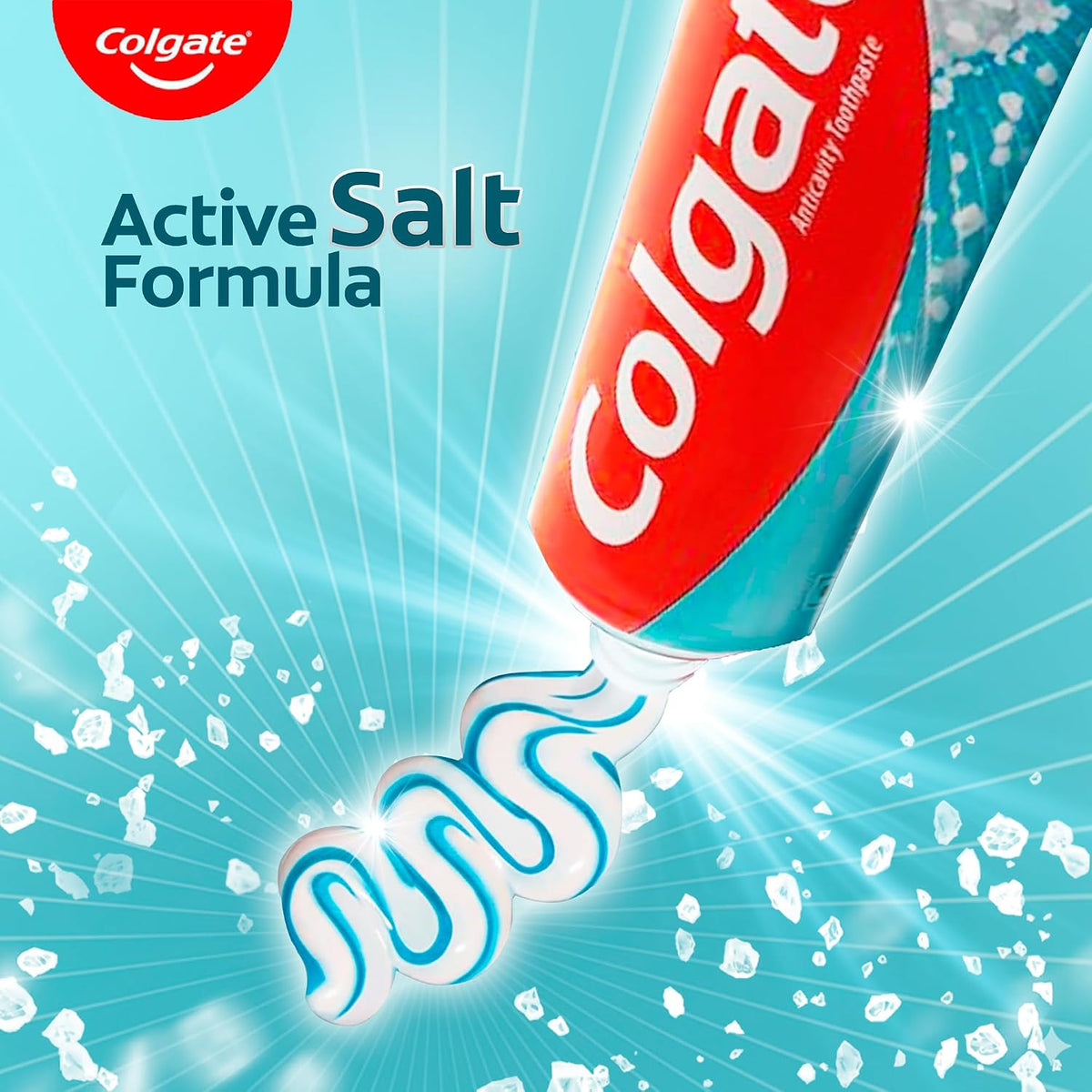 Colgate Active Salt Toothpaste, Germ Fighting Toothpaste for Healthy Gums and Teeth, Tooth Decay Prevention, Gum Protection, Eliminates Bad Breath, Plaque Remov