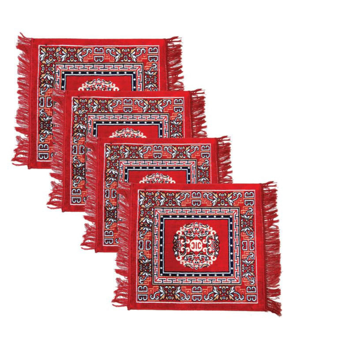 Rug Velvet Pooja Asan for Sitting (4 Combo Pack) Asan for Pooja | aasan for mandir | Pooja Mat | Asan for Puja Meditation Sitting, size-60x60cm
