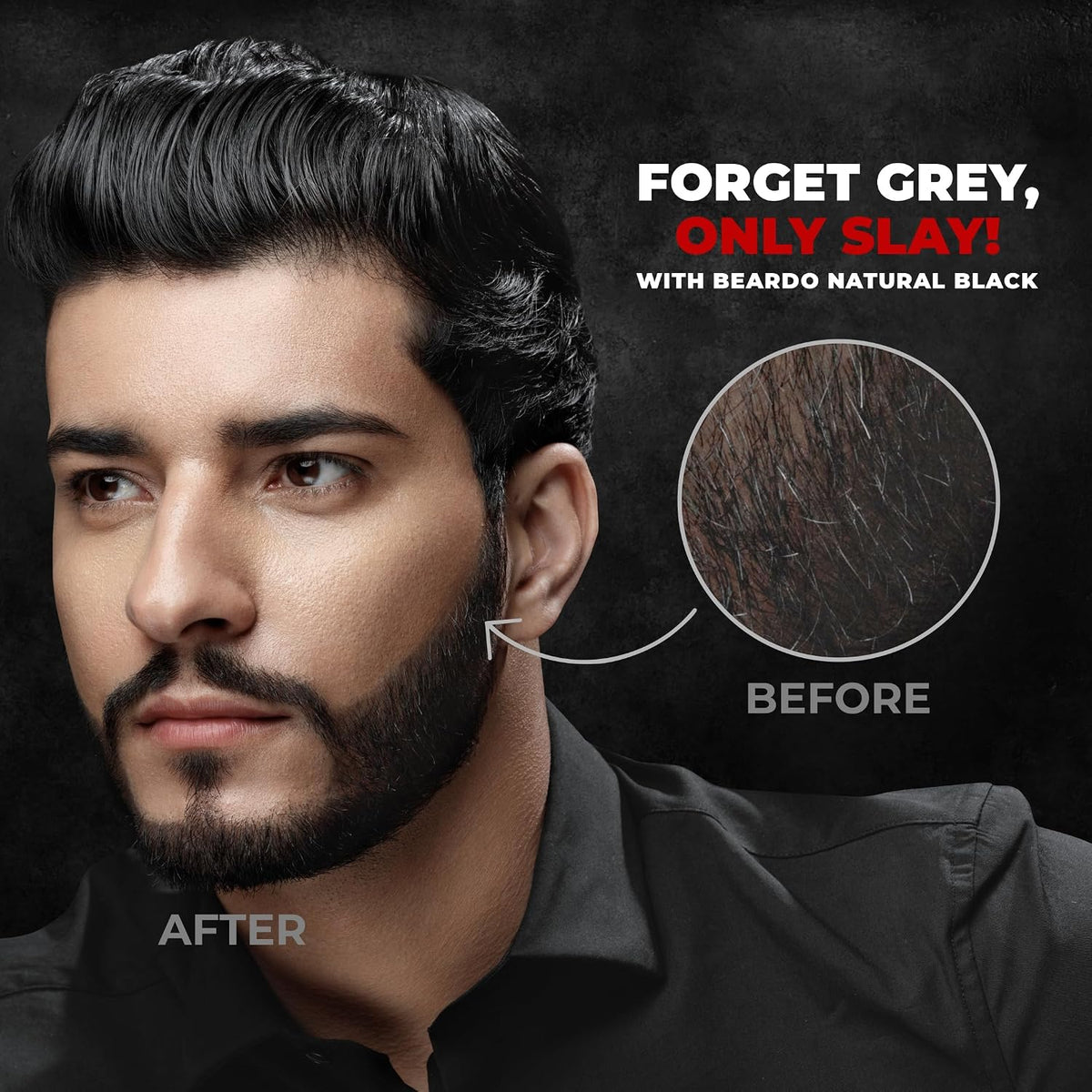 Beardo Beard Color For Men - Natural Black, 60ml | Long Lasting | No Ammonia | Easy to apply, No Stain Beard Hair Colour for men | Skin Friendly Hair dye Beard