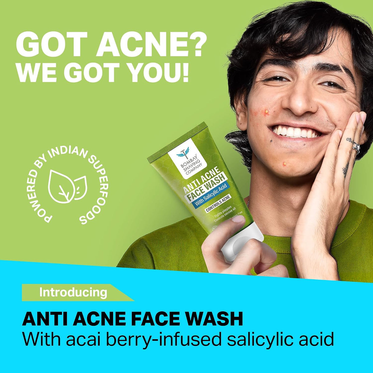 Bombay Shaving Company Oil Control Facewash for Men | Salicylic Acid & Niacinamide Face Wash | Deep Cleansing for Oily & Acne-Prone Skin | 150g x 2