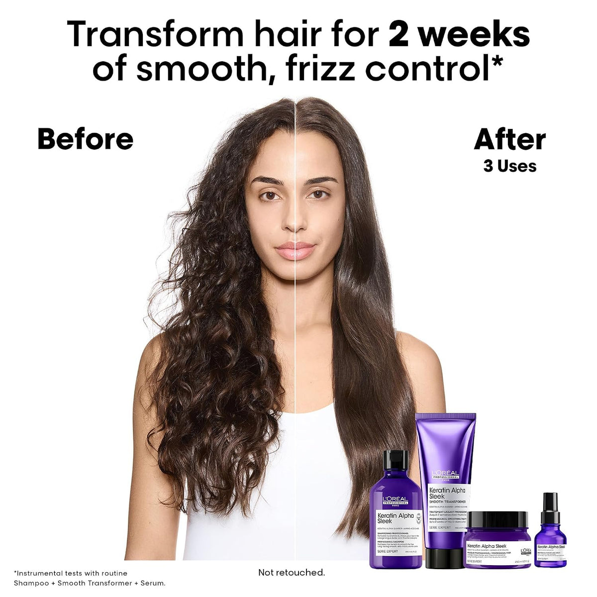 L’Oréal Professionnel Keratin Alpha Sleek Hair Mask for Frizz Control and smoothness | 84% Less frizz, 5X Instant smoothness |Nourishing & smoothing hair mask f