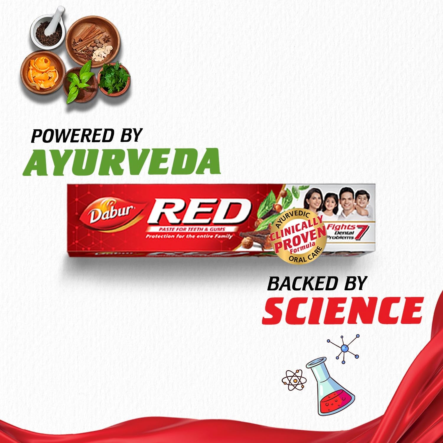 DABUR Red Paste 300G & Babool Ayurvedic Toothpaste, Oral Care -300G | Supersaver Combo Pack