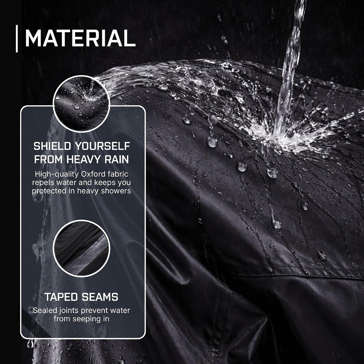 Robustt Premium Rain Pants | Black | XL-XXL | Unisex Waterproof Rain Pants For Men & Women | Elastic Stretchable Waistband | Relaxed Fit| Waterproof Rain Trouse