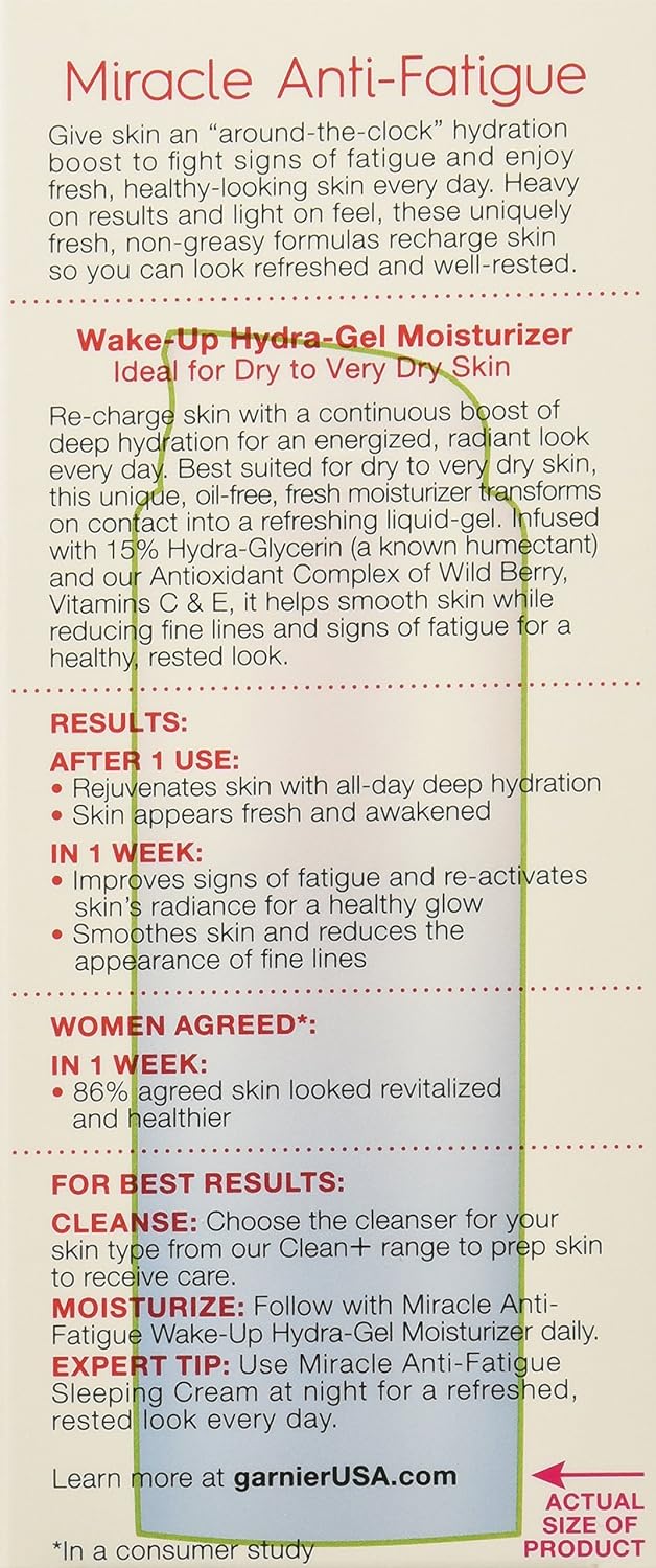 Garnier SkinActive Miracle Anti-Fatigue Wake-Up Hydra-Gel Moisturizer, Flui