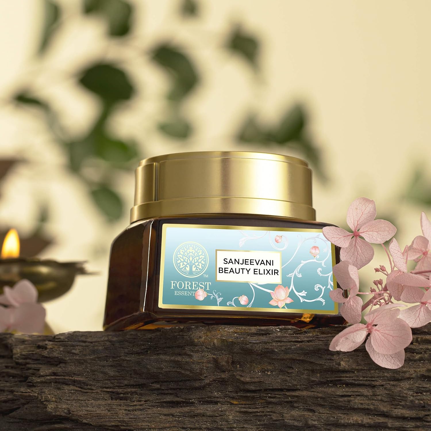 Forest Essentials Sanjeevani Beauty Elixir | Ayurvedic Rejuvenating Day Cream with Sanjeevani Influsion & Hyaluronic Acid | Lightweight Pre-Moisturiser for Radiant, Hydrated Skin