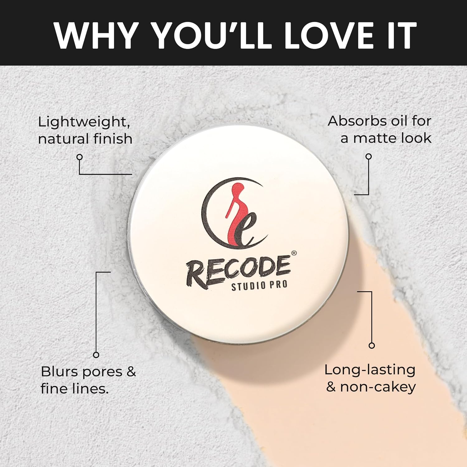 Recode Set & Forget Fine Matte Setting Powder No Hue -12 G