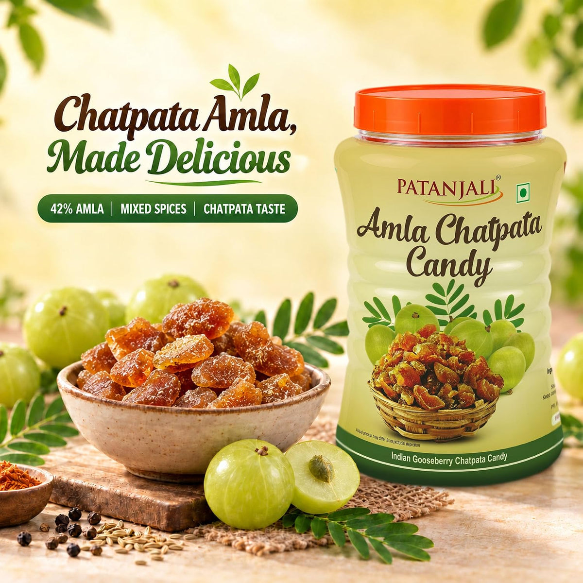 Patanjali Amla Chatpata Candy 500 gram 500 g (Pack of 1)