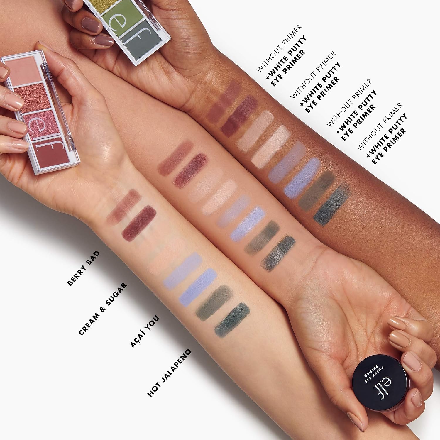 e.l.f. Bite-Size Eyeshadows, Creamy, Blendable, Ultra-Pigmented, Easy to Apply, Cream & Sugar, Matte & Shimmer, 0.12 Oz