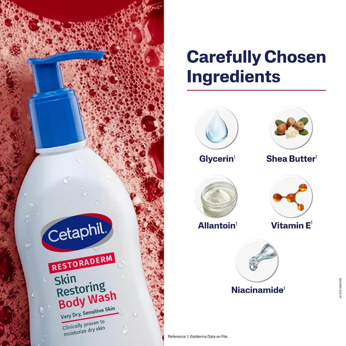 Cetaphil Restoraderm Skin Restoring Body Wash 295 ml – Gentle, Soap-Free Cleanser with Ceramides & Filaggrin-Technology, Helps Restore Skin Barrier, Soothes Ver