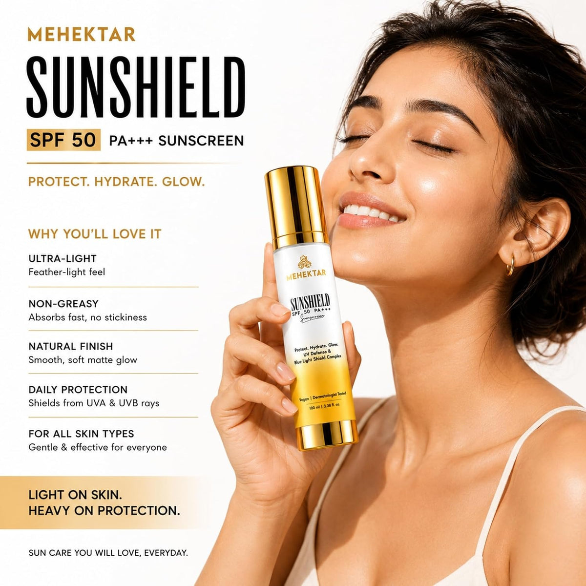 Gel Sunscreen SPF 50 PA+++ for Face, Broad Spectrum UVA & UVB Protection, Transparent Lightweight & Non-Greasy Formula for Oily Skin with Aloe Vera & Vitamin B3
