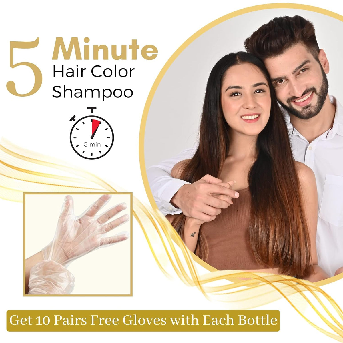 Kokila Hair Color Shampoo for Men & Women | No Ammonia - No Paraben | 10 Pair Free Gloves, Burgundy 200Ml 200 ml (Pack of 1) Burgundy