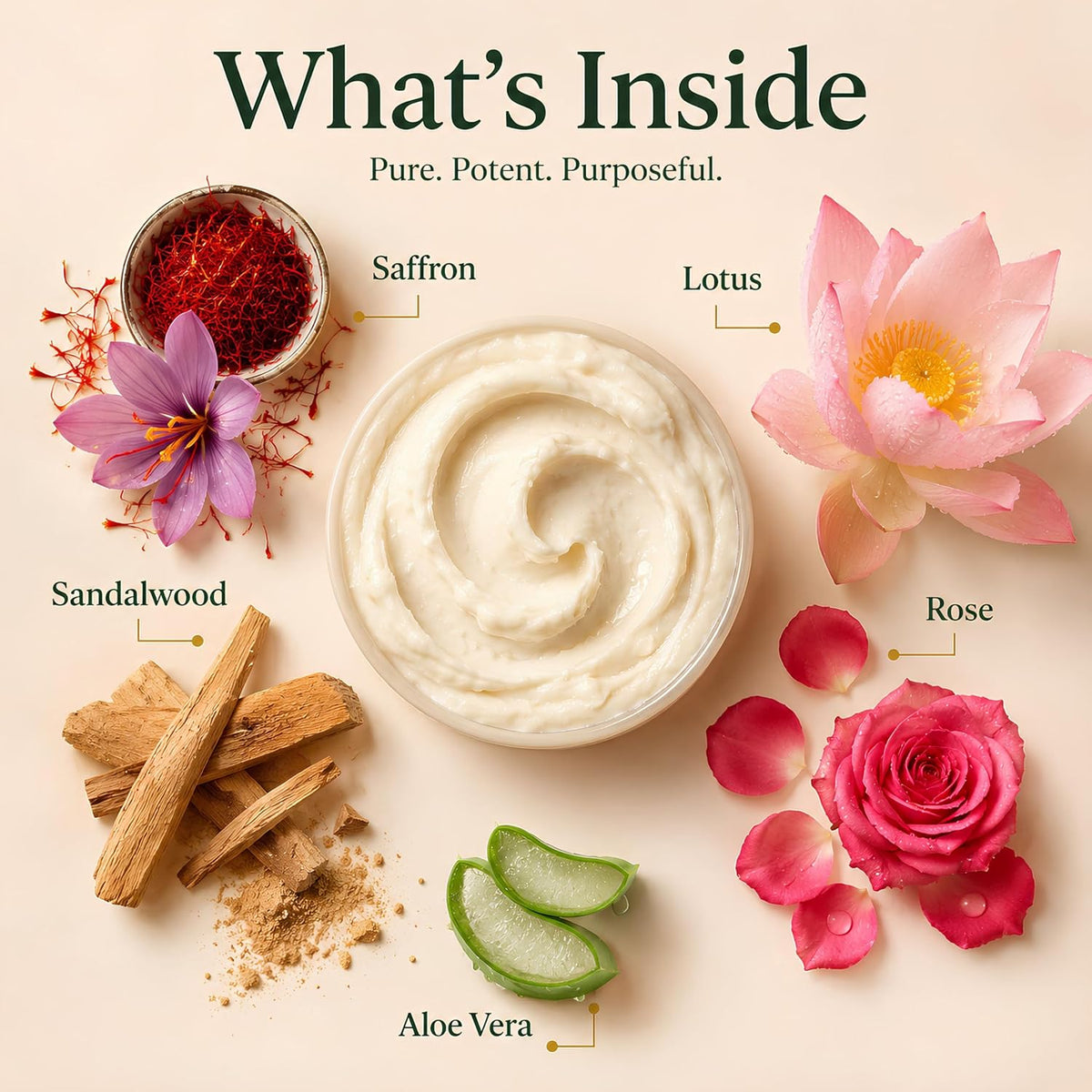 Body Butter | Siddha Inspired Deep Moisturising Body Butter with Lotus, Rose, Saffron, Sandalwood & Sweet Almonds | For Dry Skin, Certified Organic, 100% Natura