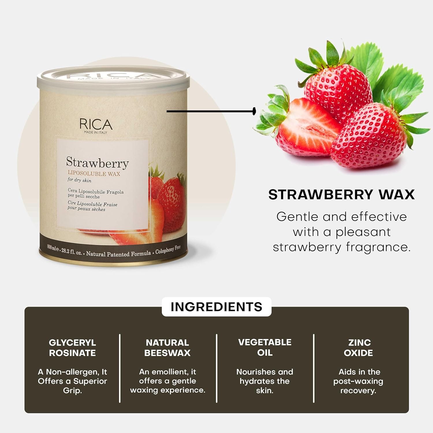 Rica - Strawberry Liposoluble Wax (800mL)