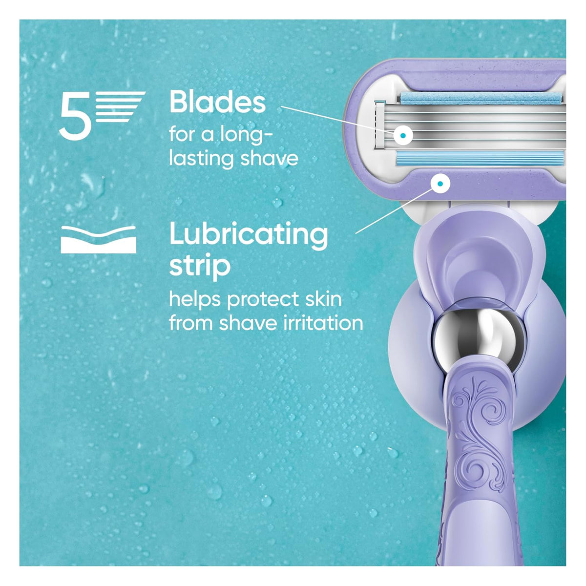 Gillette Venus Women's Razor Blade Refills, Swirl, 4 Count, Womens Razors / Blades