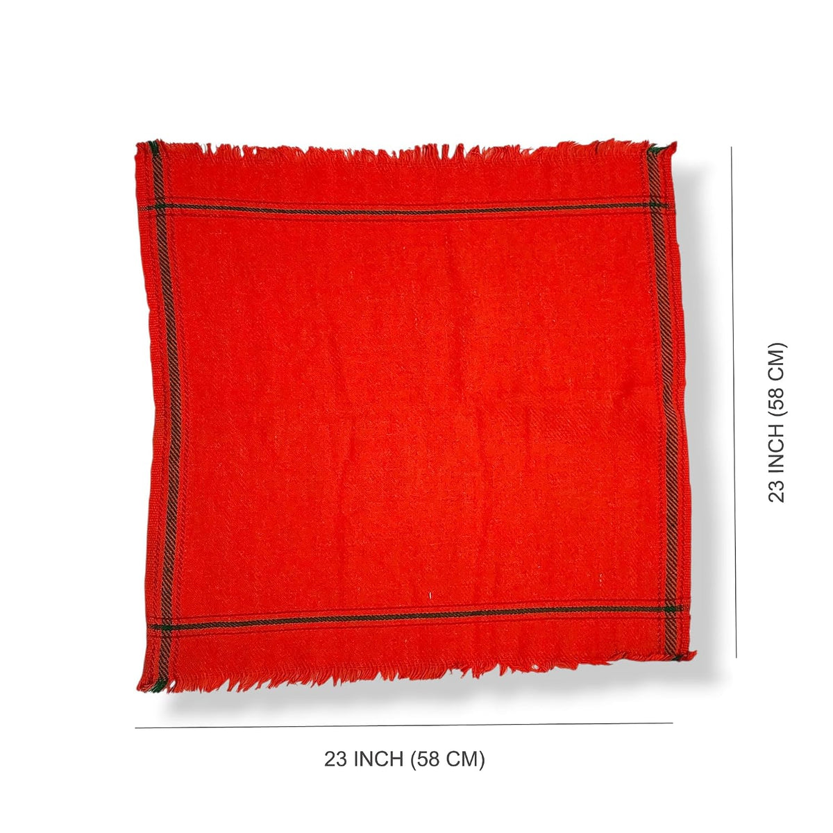 YRK Orange Woolen Dhavali Aasan 23 X 23 Inch | Dhavali Asan 23 Inch | Gongadi Asanam 23 X 23 Inch