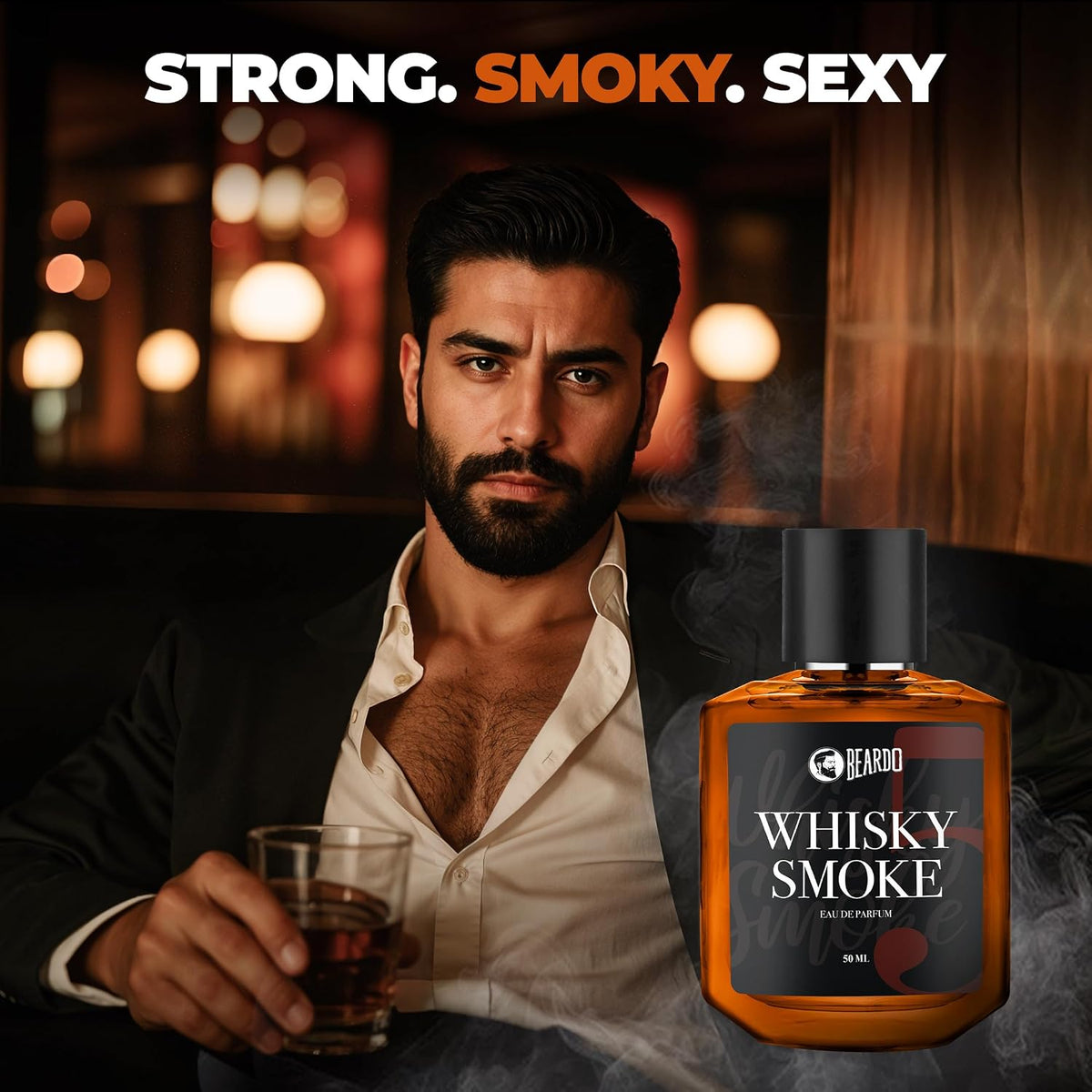 Beardo Whisky Smoke Perfume for Men,50ml|Spicy,Woody-Oudh Scent Eau De Parfum|Long Lasting Mens Perfume|Best Date Night Fragrance Body Spray|Day gift for husban