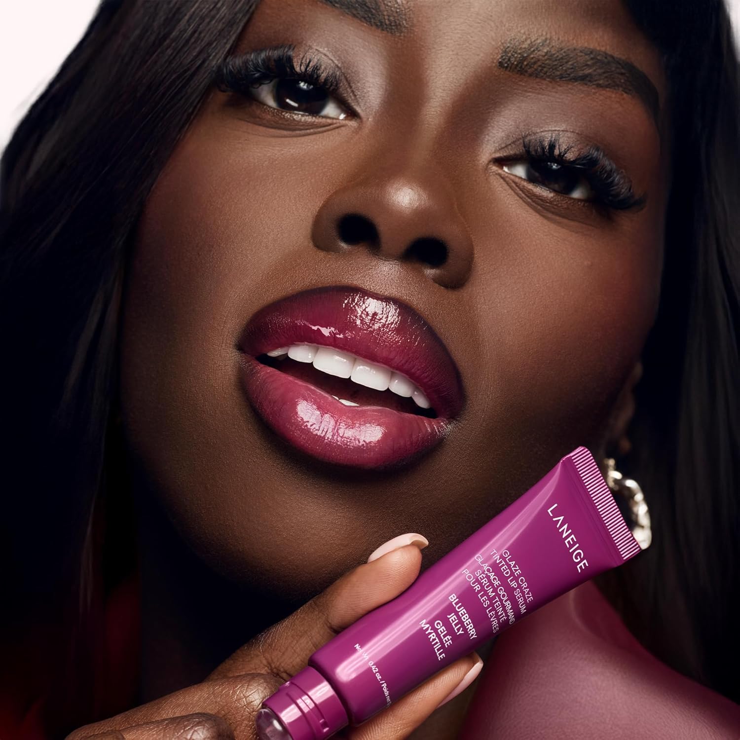 Laneige Glaze Craze Tinted Lip Serum | Plumping, Nourishing Hydration with Polypeptide and Ceramides | Lip Balm for Dry & Chapped Lips |Ultra Glamorous Shiny Lips