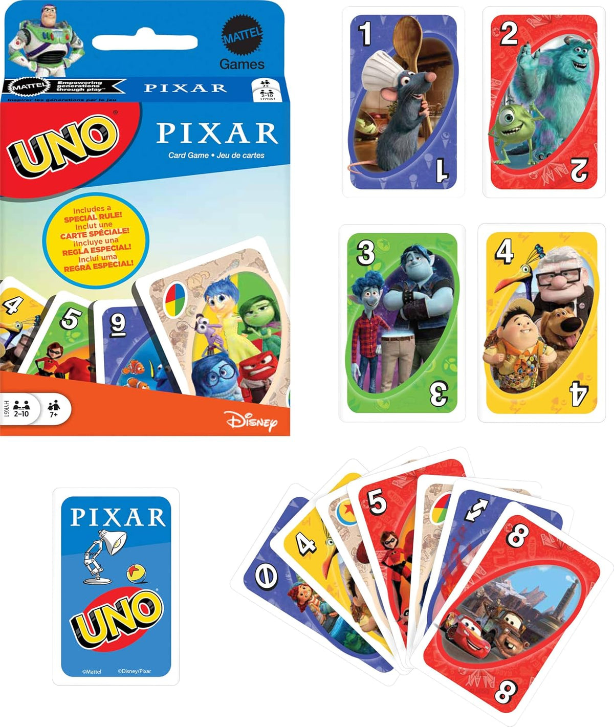 Mattel Games UNO Pixar Card Game, Ages 7+, 2-10 Players