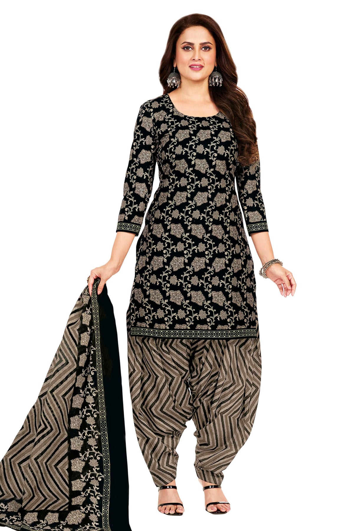 Miraan Cotton Printed Readymade Salwar Suit For Women (MIRAANSANRAN2179)