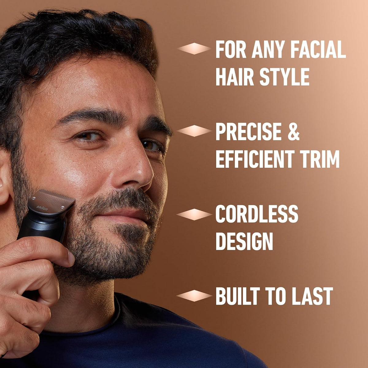 King C. Gillette Pro Beard Trimmer with 40 Beard Length Adjustments in Precise 0.5mm Steps, Cordless Design and 1 Trimmer, 1 Brush, 2 Combs, 1 Loader and 1 T-Bl