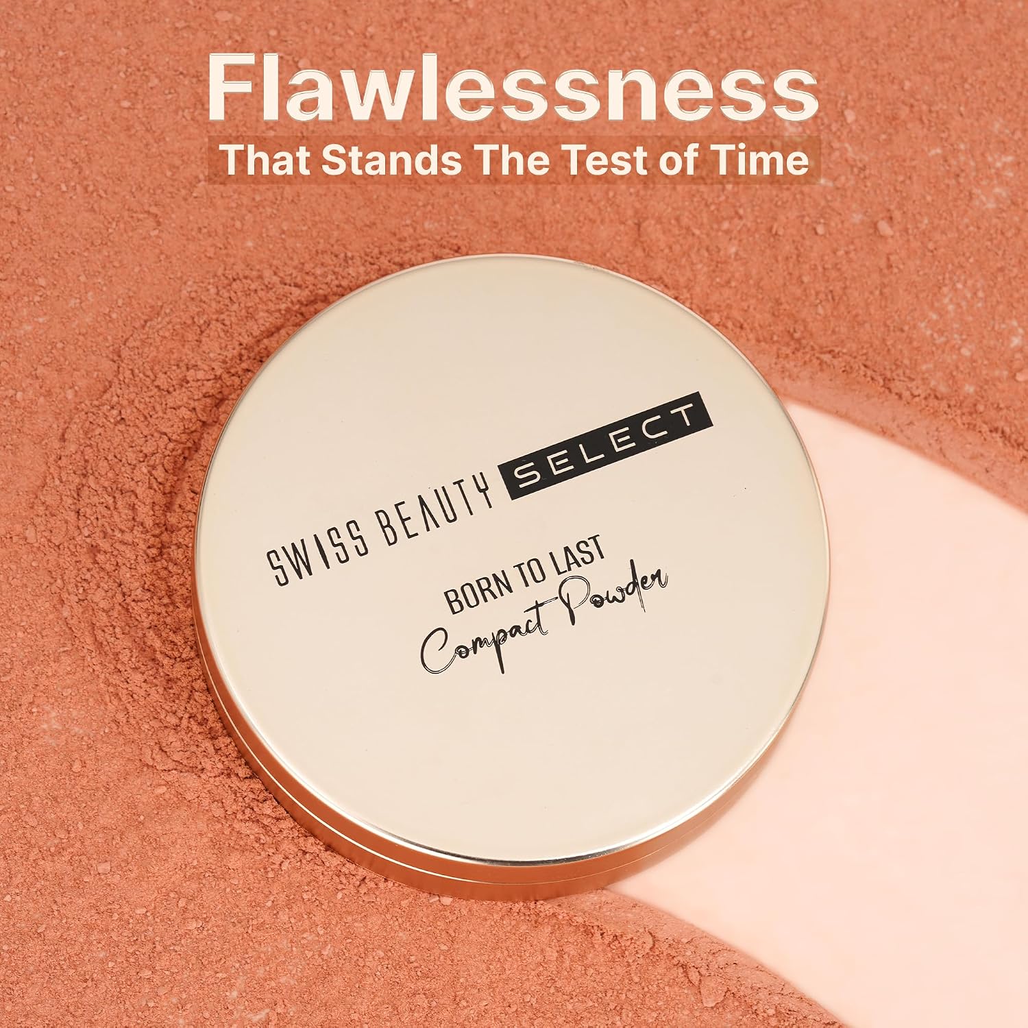 Swiss Beauty Select Born To Last Compact Powder | 3-in-1 Skin Perfection | Oil Control | Blurs Pores | Matte Finish | Fresh Makeup for hours | With Squalane & Vitamin E | 6.5g, Shade- 1. Bare Dawn