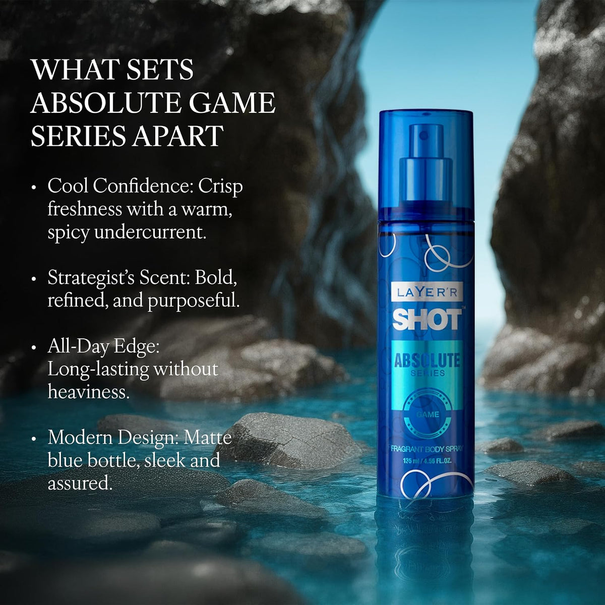 Layer'r SHOT Absolute Game Deodorant Body Spray for Men 135ml