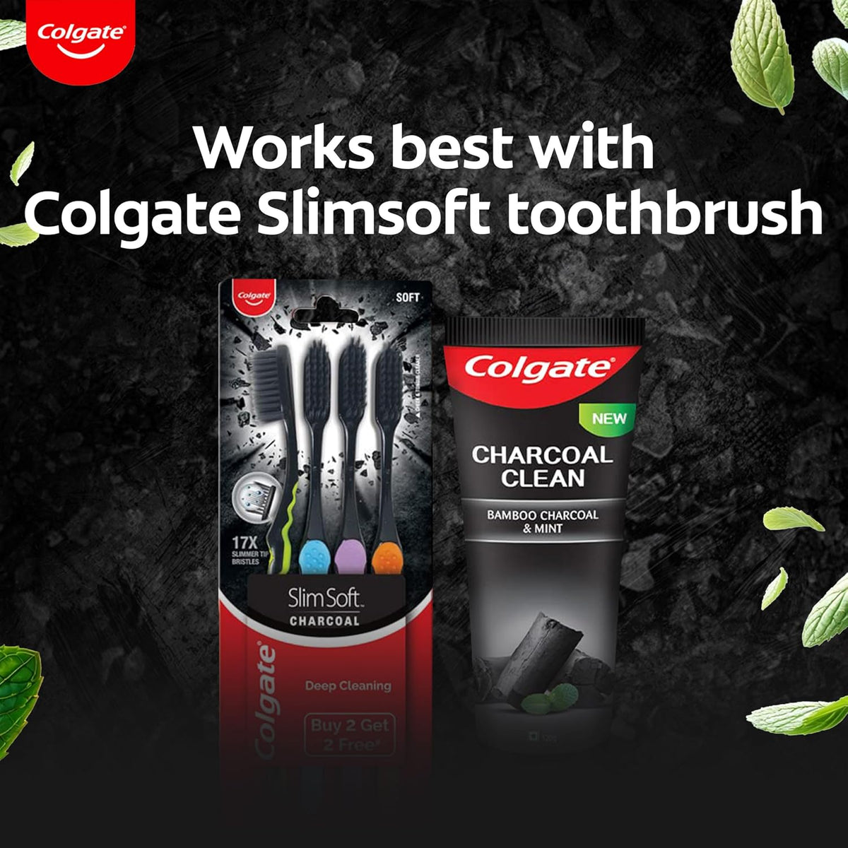 Colgate Charcoal Clean Deep Clean Oral Care Toothpaste, Bamboo Charcoal and Mint (Black Gel) 240g Saver Pack 240 g (Pack of 1)