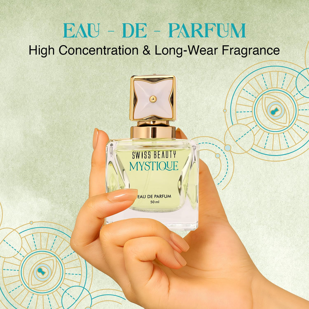 Swiss Beauty Mystique EDP | Long-Lasting | Ideal For Gifting | Everyday Wear | Top Note: Pink Pepper | Middle Notes: Rose & Raspberry Flowers | Base Note: Amber
