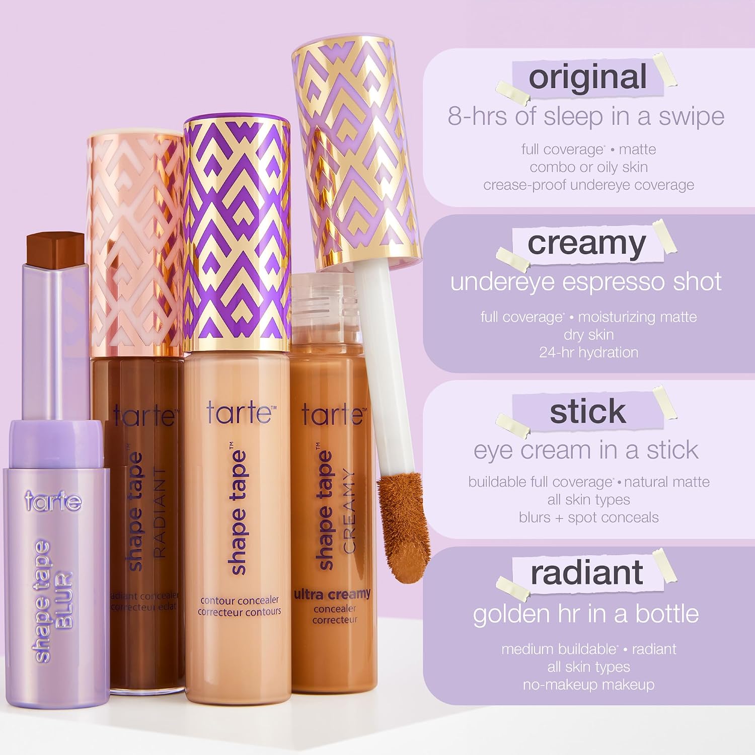 tarte Full Shape Tape Powder Contour Concealermatte, Fair Neutral, 1 Pack