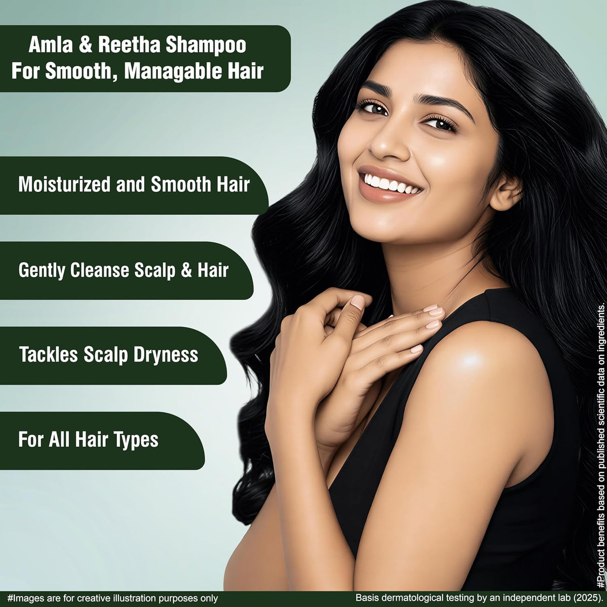Multani Natural Amla & Reetha Hair Shampoo (270 ml) | Anti-Hair Fall Ayurvedic Shampoo | Dermatologically Tested | Suitable for All Hair Amla & Reetha 270 ml (P