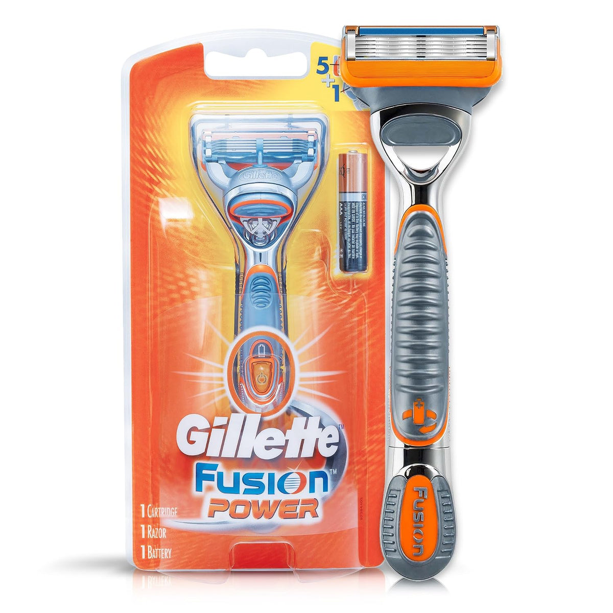 Gillette Men Fusion Power Shaving Razor & Fusion Power Shaving Razor Blades - 8 Pieces (Save Upto 23%) Combo