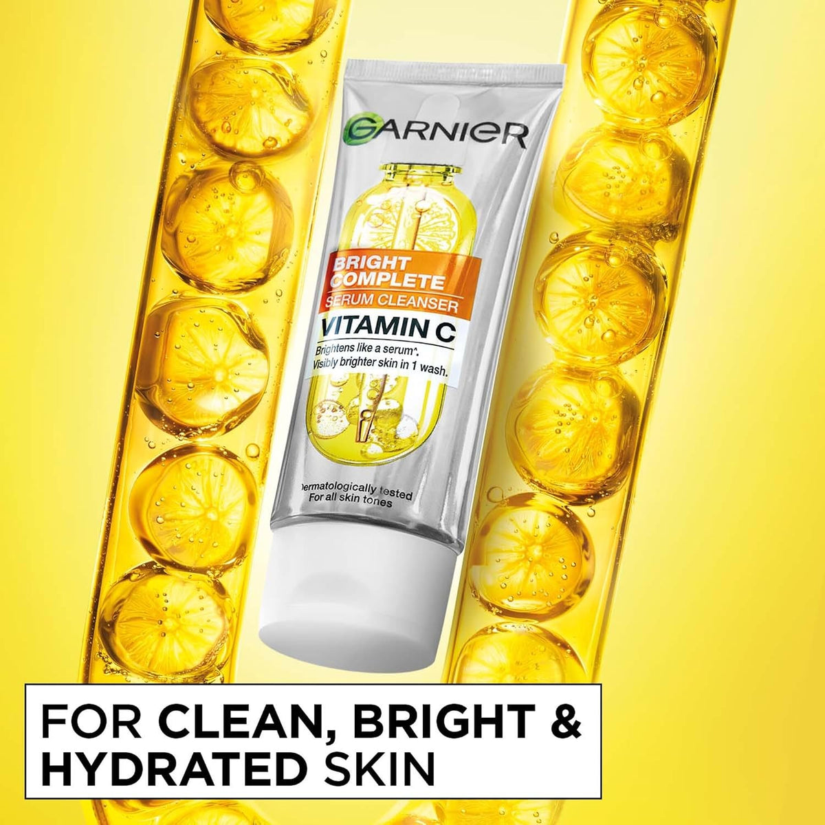 Garnier 2-in-1 Vitamin C Serum Facewash |Cleanse, Brighten & Hydrate, 100g 100gm