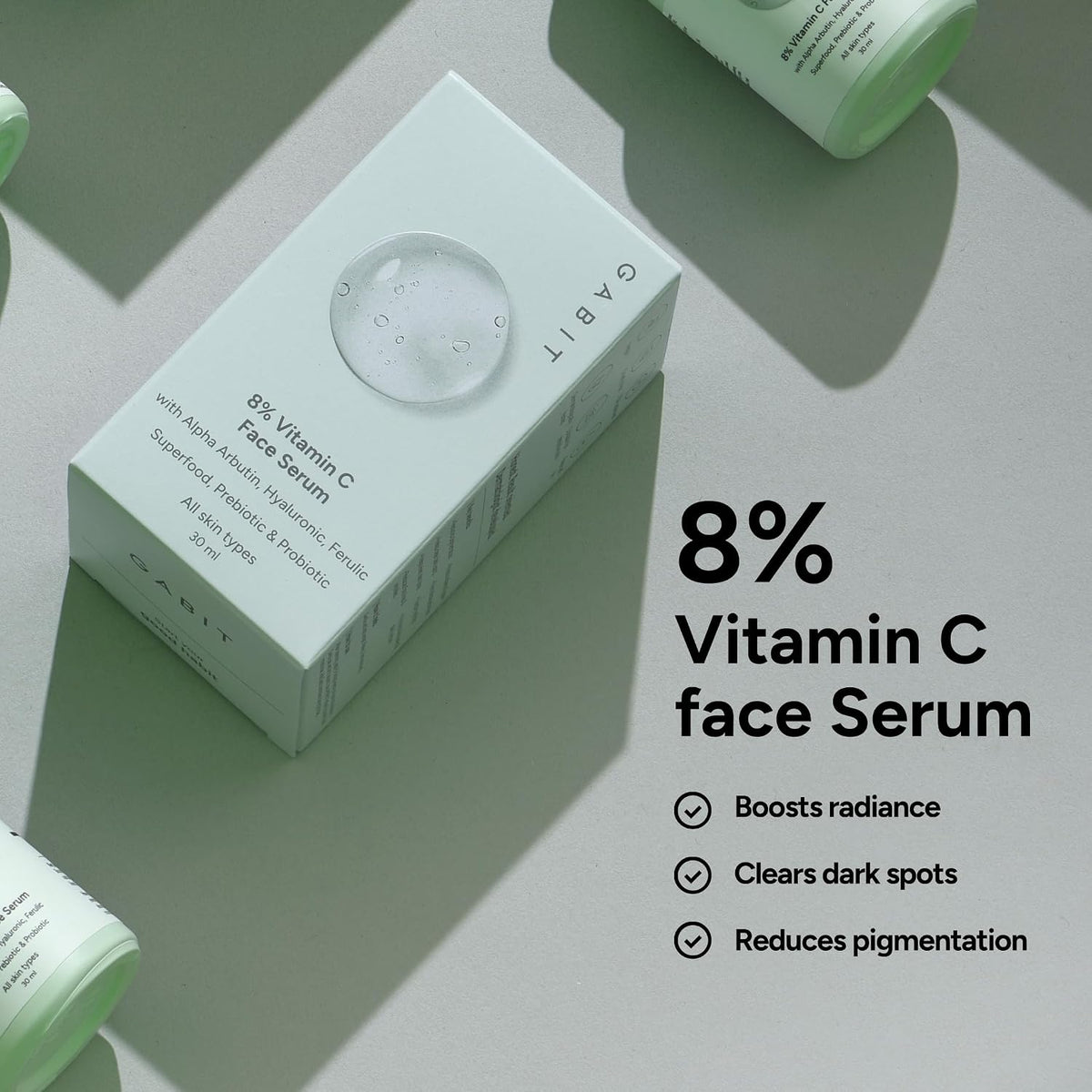 Gabit Fantastic Four Gift Box | Complete Skincare Routine Combo/Kit for Women & Men with Vitamin C Serum, Ceramide Moisturiser, Mineral Sunscreen & Niacinamide
