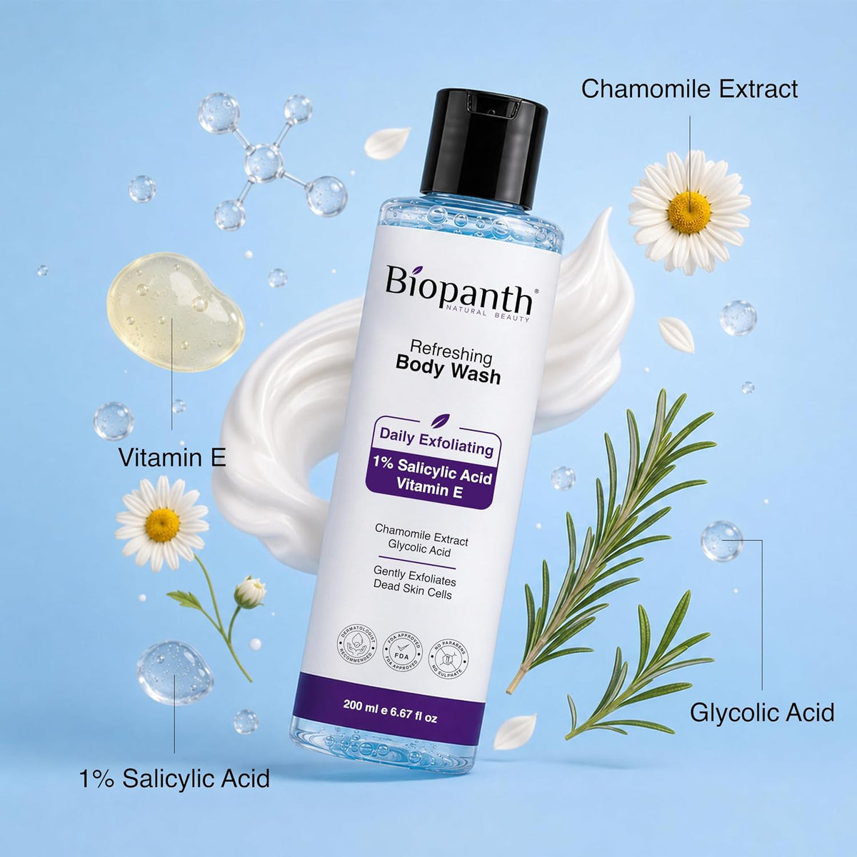 1% Salicylic Acid Refreshing Body Wash | Glowing Skin Detan Bodywash | Daily Exfoliating Shower Gel | Reduces Dark Spots, Tan & Evens out Skin Tone | Suitable f