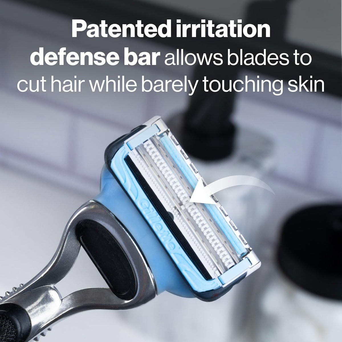 Gillette SkinGuard Razor Blade Refills for Men, 2 Blade Cartridge, SkinGuard for Sensitive Skin, Lubrication, Fits SkinGuard Razor Handles, 8 Count