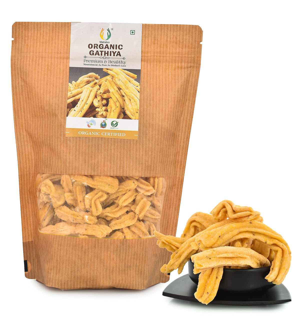 Matratva Premium Soft Organic Gathiya Namkeen 250g | Healthy Indian Snacks Gathiya Namkeen 250 g (Pack of 1)