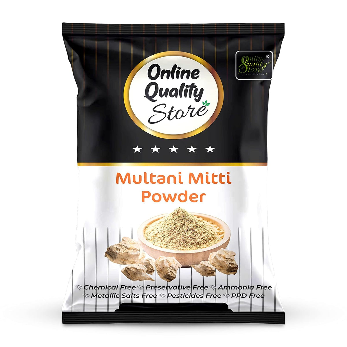 Online Quality Store Natural Multani Mitti Powder for Face Pack - 100g | Fuller's Earth Clay Powder for Deep Pore Cleansing, Oil Control & Smooth Glow 100 g (Pa
