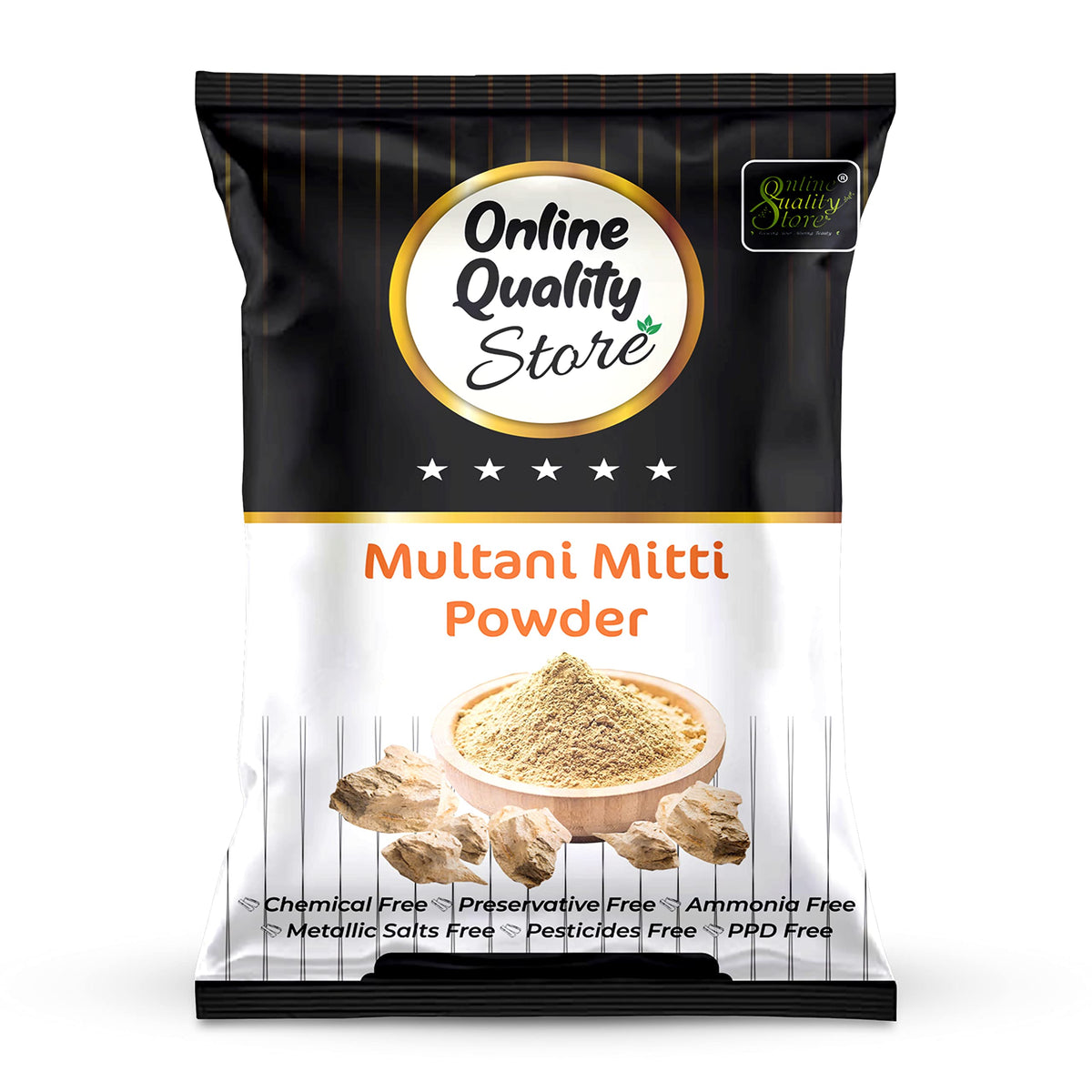 Online Quality Store Natural Multani Mitti Powder for Face Pack - 100g | Fuller's Earth Clay Powder for Deep Pore Cleansing, Oil Control & Smooth Glow 100 g (Pa