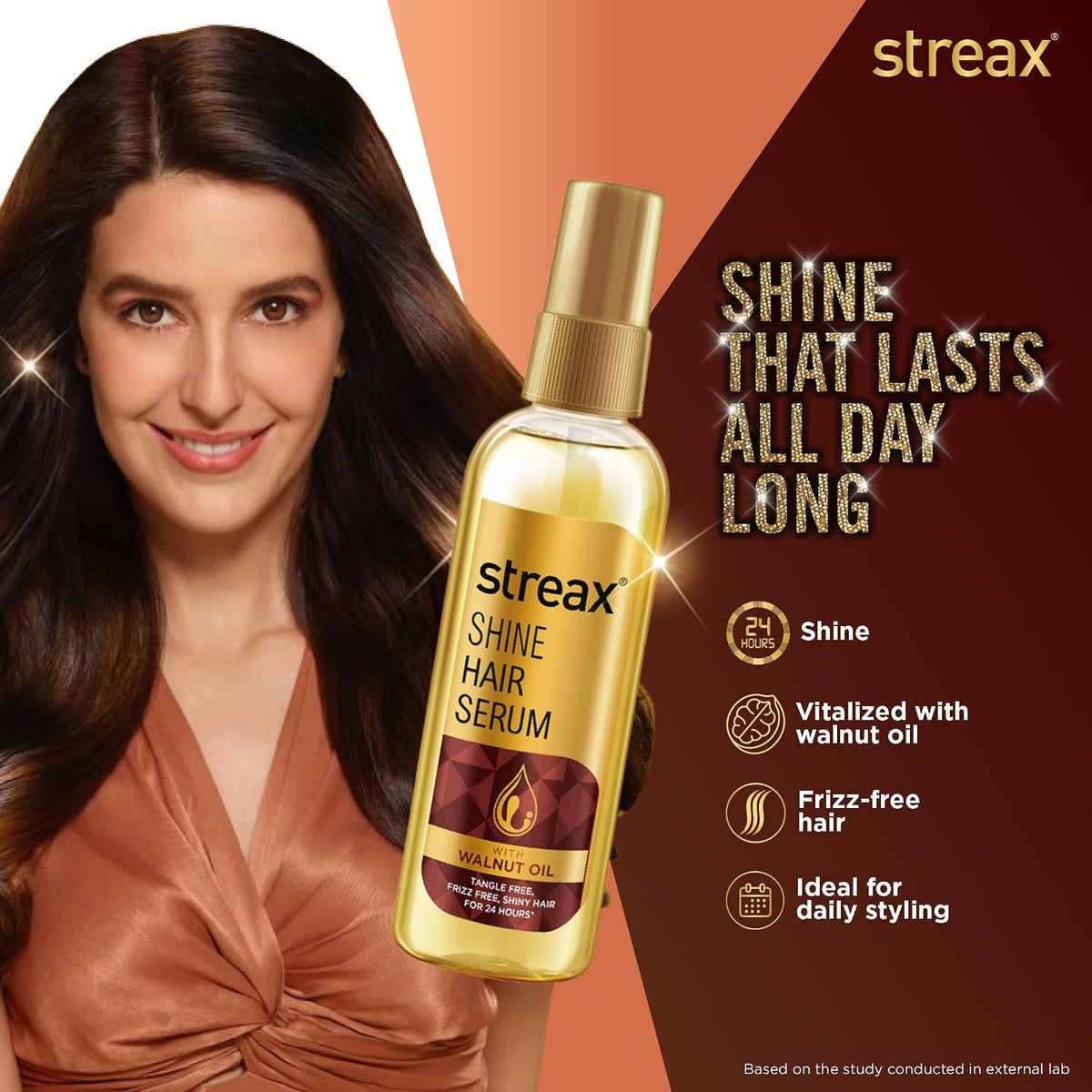 Streax Hair Serum 115 ml with Walnut for Frizzy & Dry Hair and Streax Gel Hair Colour Dark Brown 150 ml