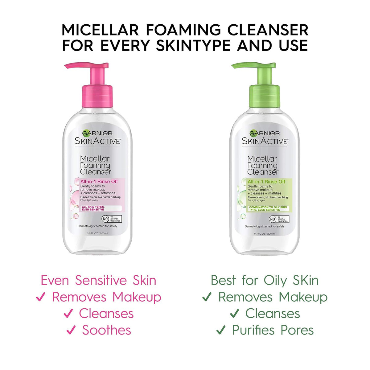 Garnier SkinActive Micellar Foaming Face Wash, 6.7 fl. oz.