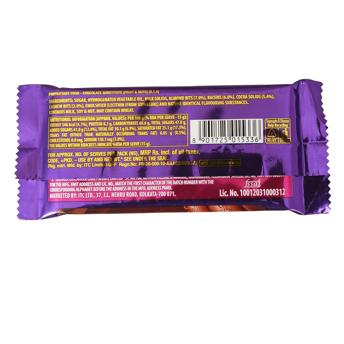 Sunfeast Fantastik! Fruit N Nut Chocolate Bar, 34g