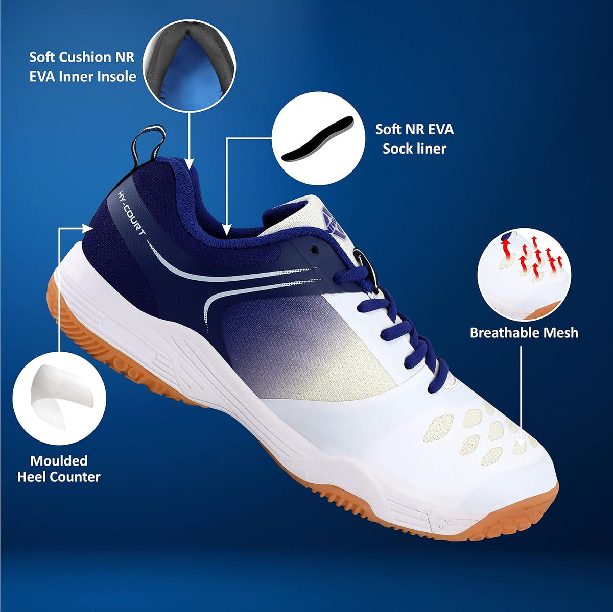 Nivia Men's Nivia1190 Badminton 4 White Blue