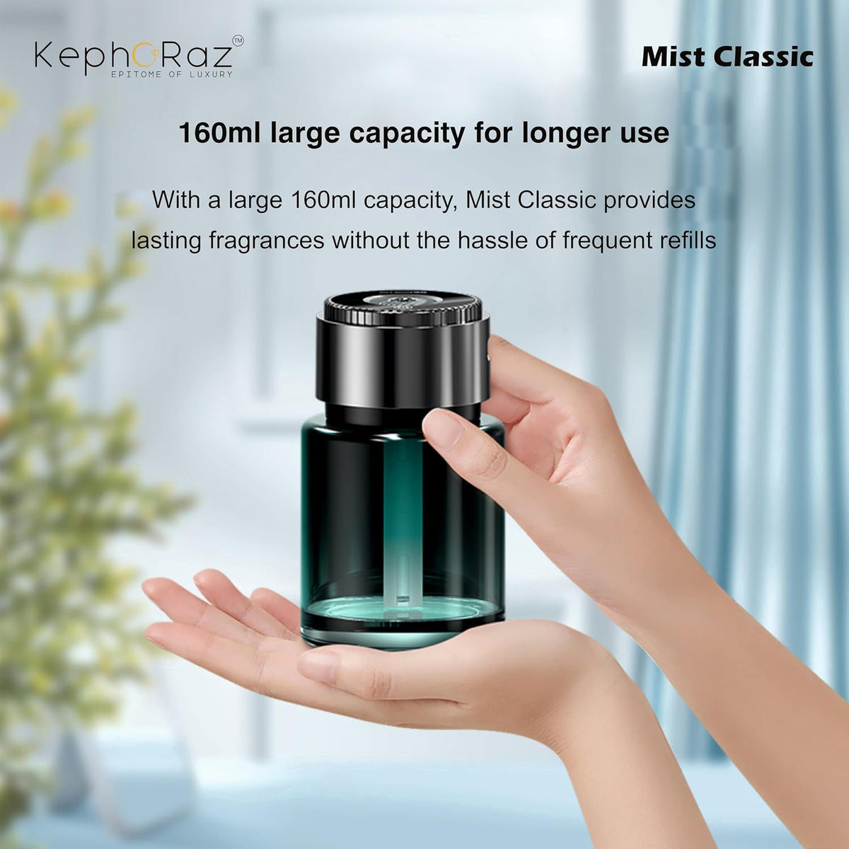 Mist Classic – Luxury Car Fragrance Diffuser with Ultrasonic Mist, Star Light Projection, AI Smart Start/Stop & Type-C Charging (Himalayan Springs)