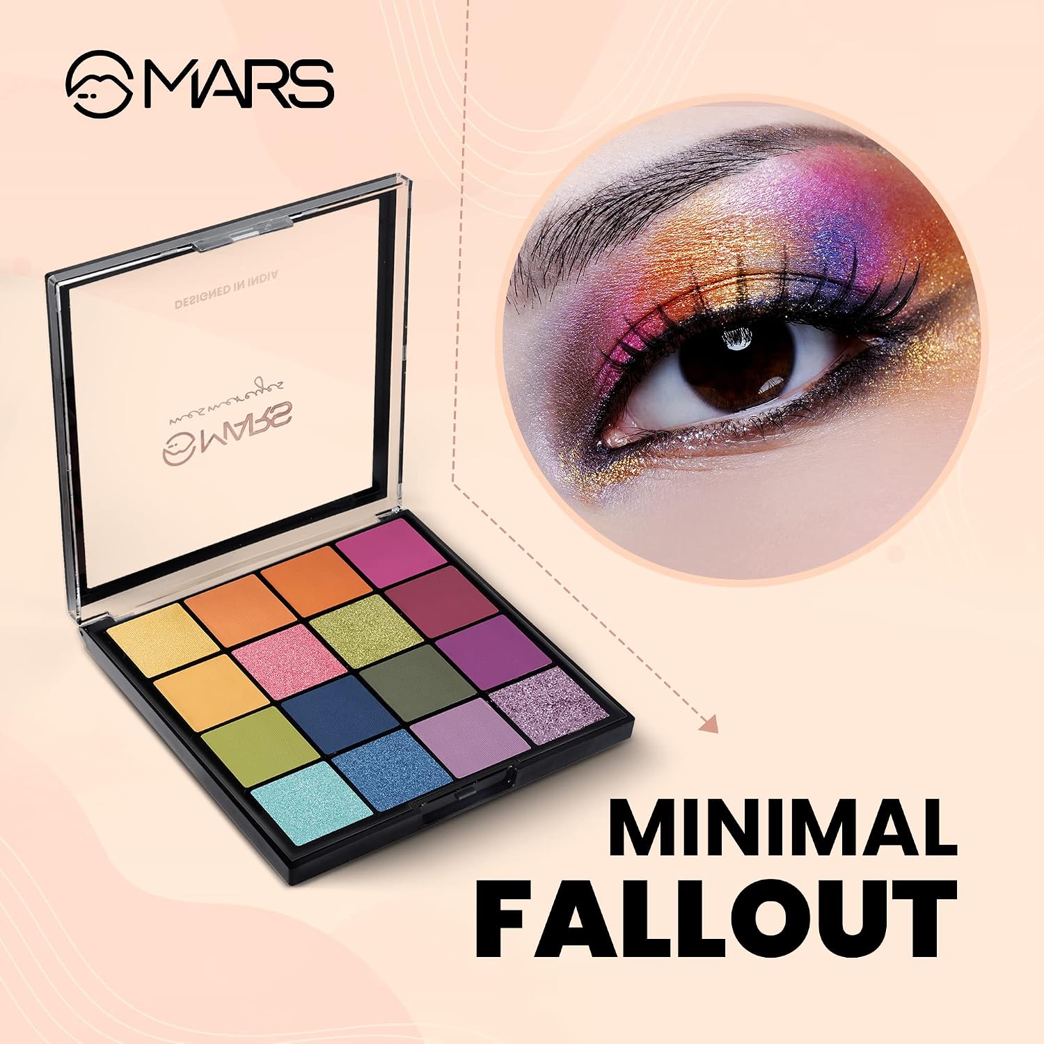 MARS Highly Pigmented Mesmereyes Smoky Eyes, 16-Color Eyeshadow Palette | Multicolor | Matte Finish | Shimmery Eye Shadow Palette (20.8 G) (01-Multicolor)