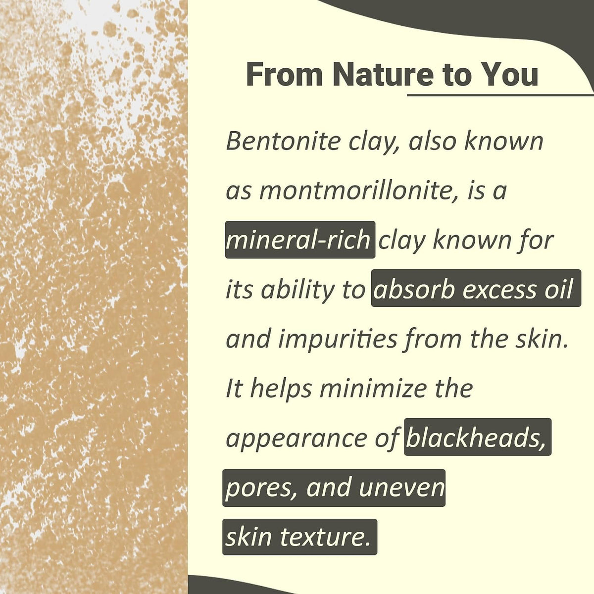 Mi Nature Multani Mitti Clay Powder 100g (3.5 Oz) | 100% Pure Bentonite Fuller's Earth | Natural Clay for Face Masks, Skin Care and Hair Conditioning | Resealab