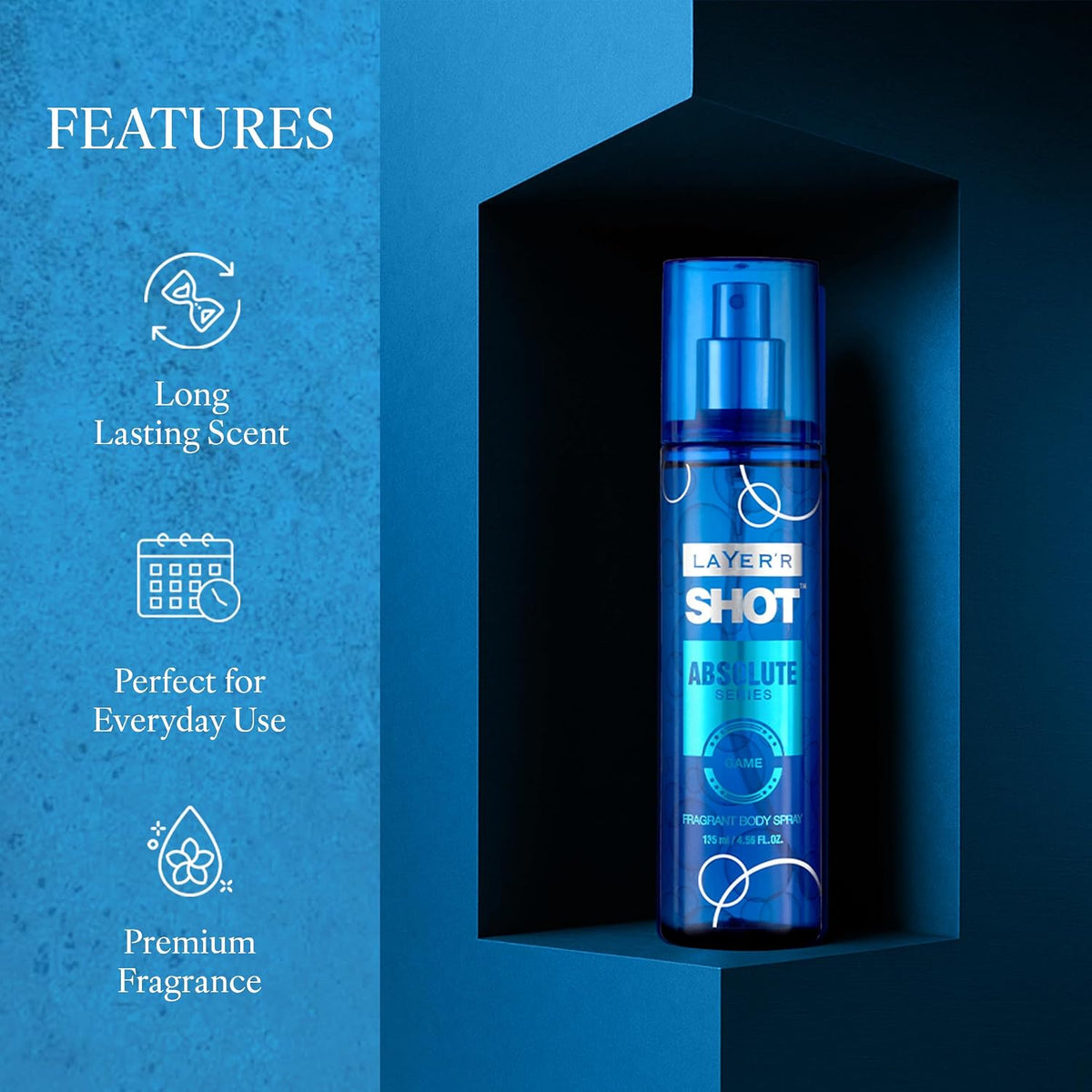 Layer'r SHOT Absolute Game Deodorant Body Spray for Men 135ml