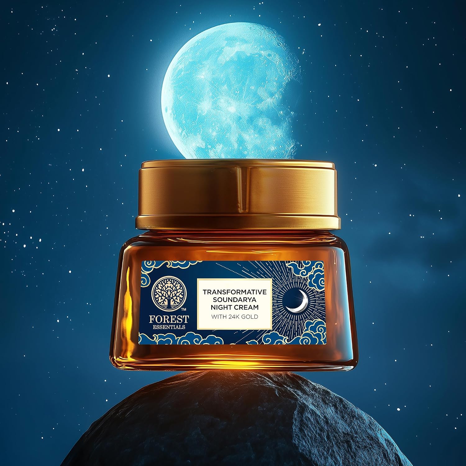 Forest Essentials Bestselling Soundarya Night Cream with 24K Gold | Anti-Ageing Overnight Repair| With Bakuchiol & Hyaluronic Acid | Restorative & Nourishing