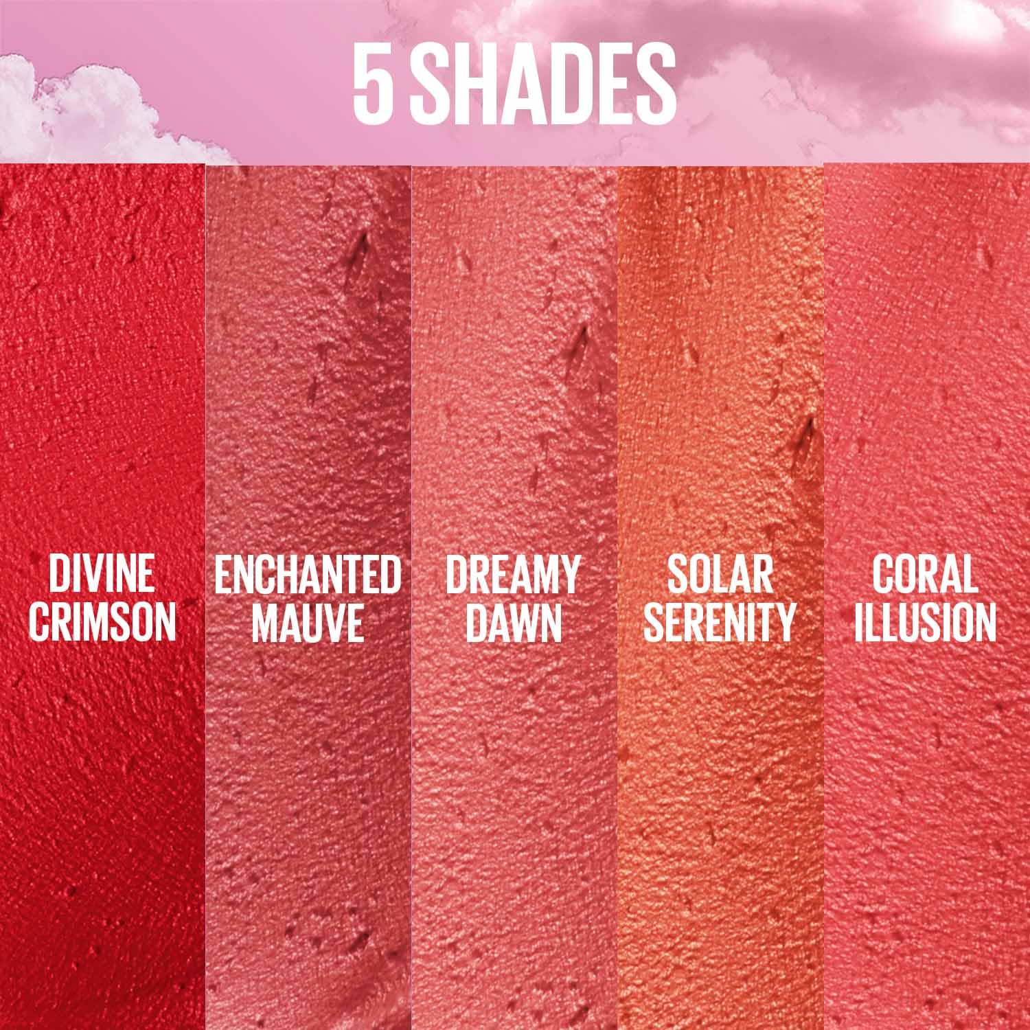 Maybelline Cloudtopia Cheek & Lip Mousse Blush | Lightweight, Pigmented Mousse in Enchanted Mauve, 5g