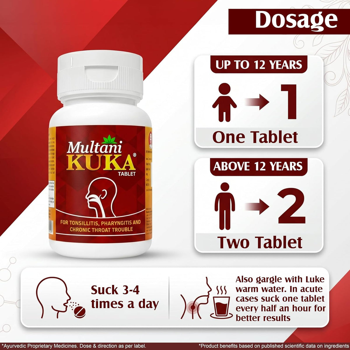 Multani Kuka 100 Tablet | Useful In Tonsillitis, Pharyngitis & Chronic Throat Trouble | Natural & Ayurvedic | Get Relief From Tonsils & Swollen Issues