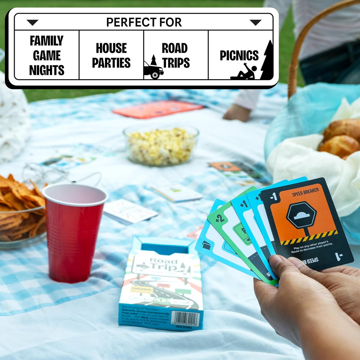 Road Trip Card Game for Kids, Adults & Families, Play at Parties, Picnics and Vacation Travel, Ages 7+, 2 to 5 Players, Perfect for Birthday, Return Gifts